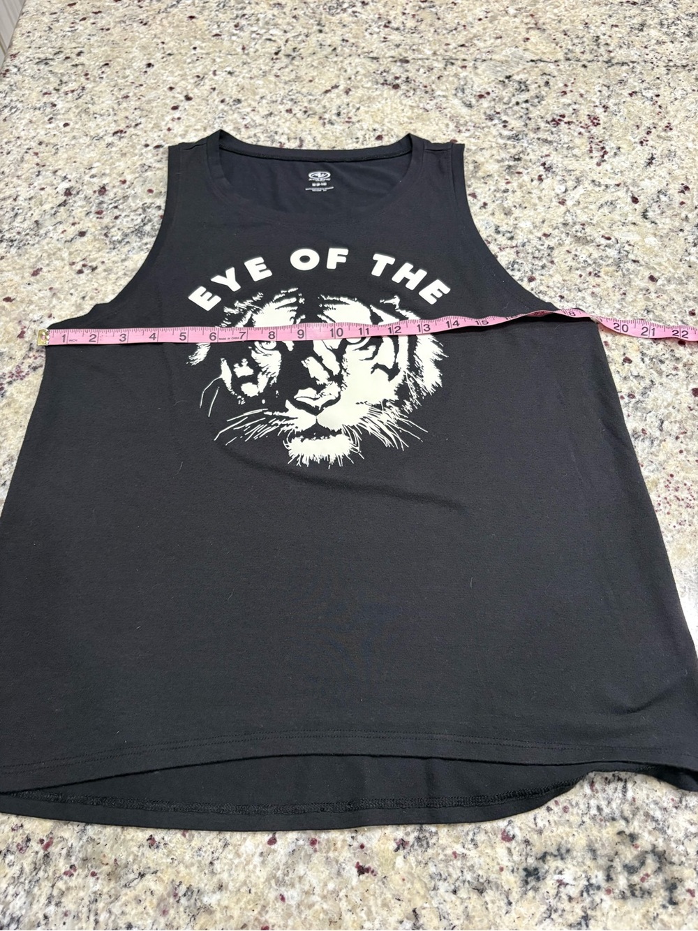 Athletic Works black Eye of the Tiger tank top with tiger face in medium 8-10 - Picture 9 of 9
